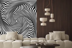 Naklejka: Czarno-białe tło opt art