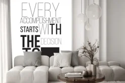 Naklejka: Czarno-biały napis z cytatem motywacyjnym