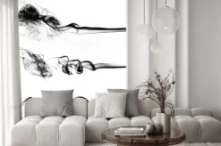 Naklejka: Czarny kolekcja dymu na białym tle