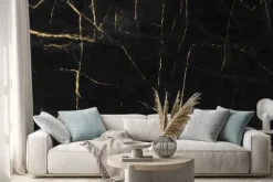 Naklejka: Czarny marmur ze złotymi akcentami