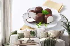 Naklejka: Czekolada powlekane marshmallow traktuje