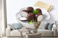 Naklejka: Czekolada powlekane marshmallow traktuje