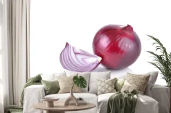 Naklejka: Czerwona cebula na białym tle