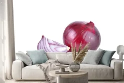 Naklejka: Czerwona cebula na białym tle