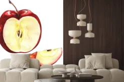 Naklejka: Czerwone jabłko na białym tle wycięcia