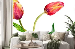 Naklejka: Czerwone tulipany w stylu akwarelowym