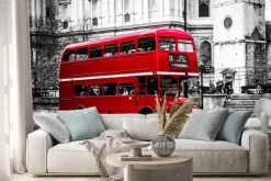 Naklejka: Czerwony autobus w londynie