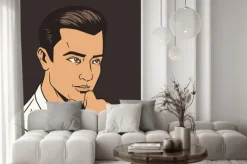 Naklejka: Człowiek myśli trudno stylu pop art wektor