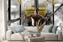 Naklejka: Człowiek pracujący na linach bojowych