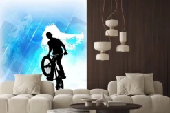 Naklejka: Człowiek z roweru bmx