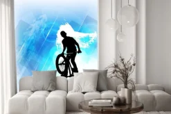 Naklejka: Człowiek z roweru bmx