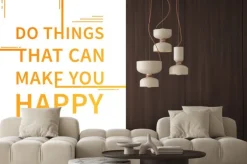Naklejka: Czy rzeczy, które mogą cię uszczęśliwić. inspirująca powiedzenie.
