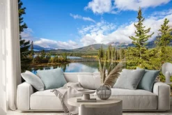 Naklejka: Czyste powietrze rano gór skalistych