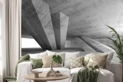 Naklejka: 3d streszczenie puste betonowe wnętrze pokoju