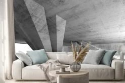 Naklejka: 3d streszczenie puste betonowe wnętrze pokoju