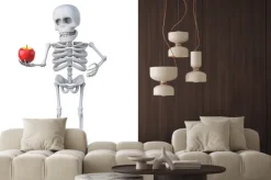 Naklejka: 3d szkielet przyniósł jabłko dla nauczyciela