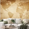 Naklejka: Dawna mapa świata na pergaminowym tle