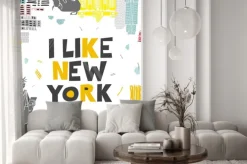 Naklejka: Decorative banner with symbols and attractions and the words