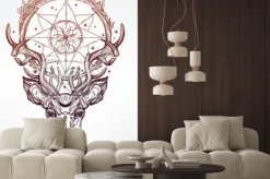 Naklejka: Deer głowy i łapacz snów.
