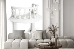 Naklejka: Dekoracyjne balkon z kolumn na białym tle. renderowania 3d.