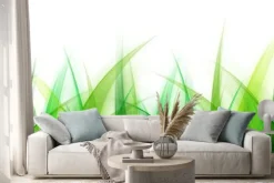 Naklejka: Delikatna abstrakcjonistyczna trawa opuszcza tło.