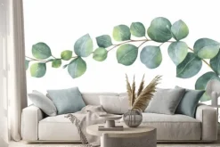 Naklejka: Delikatna gałązka eukaliptusa minimalistyczna ilustracja