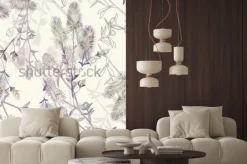 Naklejka: Delikatny wzór botaniczny