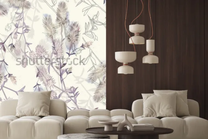 Naklejka: Delikatny wzór botaniczny