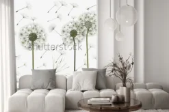 Naklejka: Dmuchawiec do wersji. abstrakcyjne tło. wiatr wieje nasiona mniszka