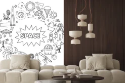 Naklejka: Doodle elementy kosmiczne