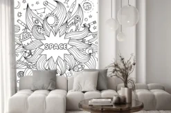 Naklejka: Doodle elementy kosmiczne