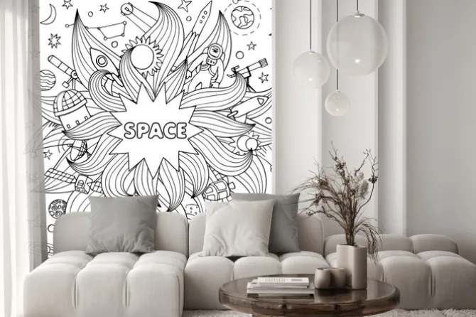 Naklejka: Doodle elementy kosmiczne