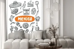 Naklejka: Doodle o meksyku.