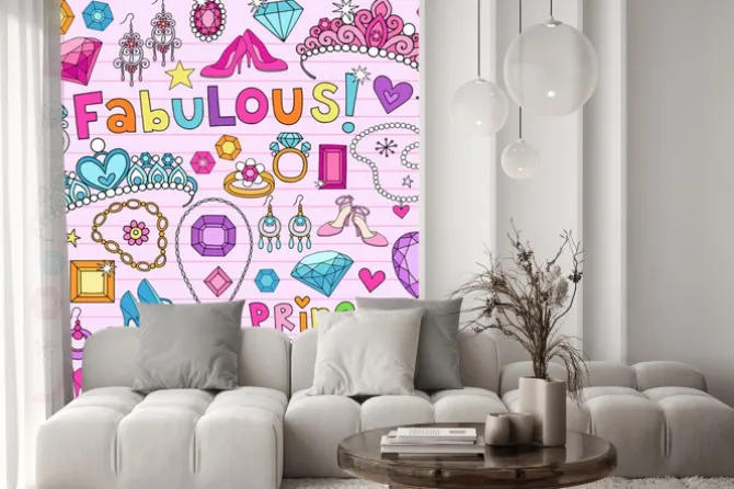 Naklejka: Doodles księżniczka notebook ilustracji wektorowych