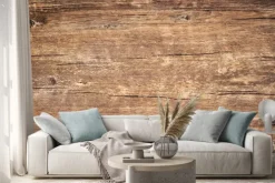 Naklejka: Drewniana stara deska z widocznymi sękami