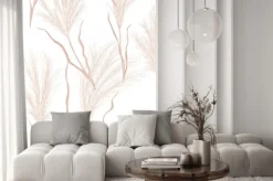 Naklejka: Dry pampas grass seamless vector pattern. watercolor floral autumn