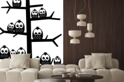 Naklejka: Drzewo pełne sowy