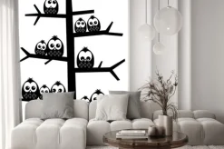 Naklejka: Drzewo pełne sowy