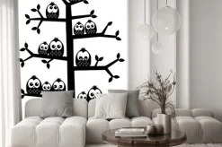 Naklejka: Drzewo pełne sowy