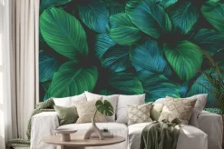 Naklejka: Duże ciemne egzotyczne liście