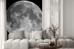 Naklejka: Duży księżyc na czarnym tle