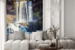 Naklejka: Duży piękny wodospad w parku dambri, wietnam