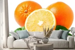 Naklejka: Dwa pomarańczy samodzielnie na białym tle