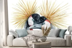 Naklejka: Dwa żurawie na akwareli