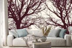 Naklejka: Dwie sylwetki drzew bez liści