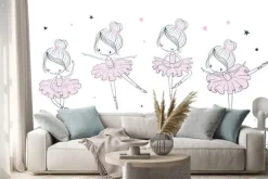 Naklejka: Dziecięcy wzór z tańczącą primą baleriną