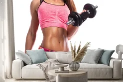 Naklejka: Dziewczyna fitness z hantlami