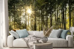 Naklejka: Dziki jeleń i sarna w zielonym lesie