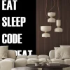 Naklejka: Eat sleep code repeat vector typography design with icons. programmer