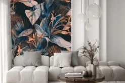 Naklejka: Egzotyczne liście w jesiennych kolorach